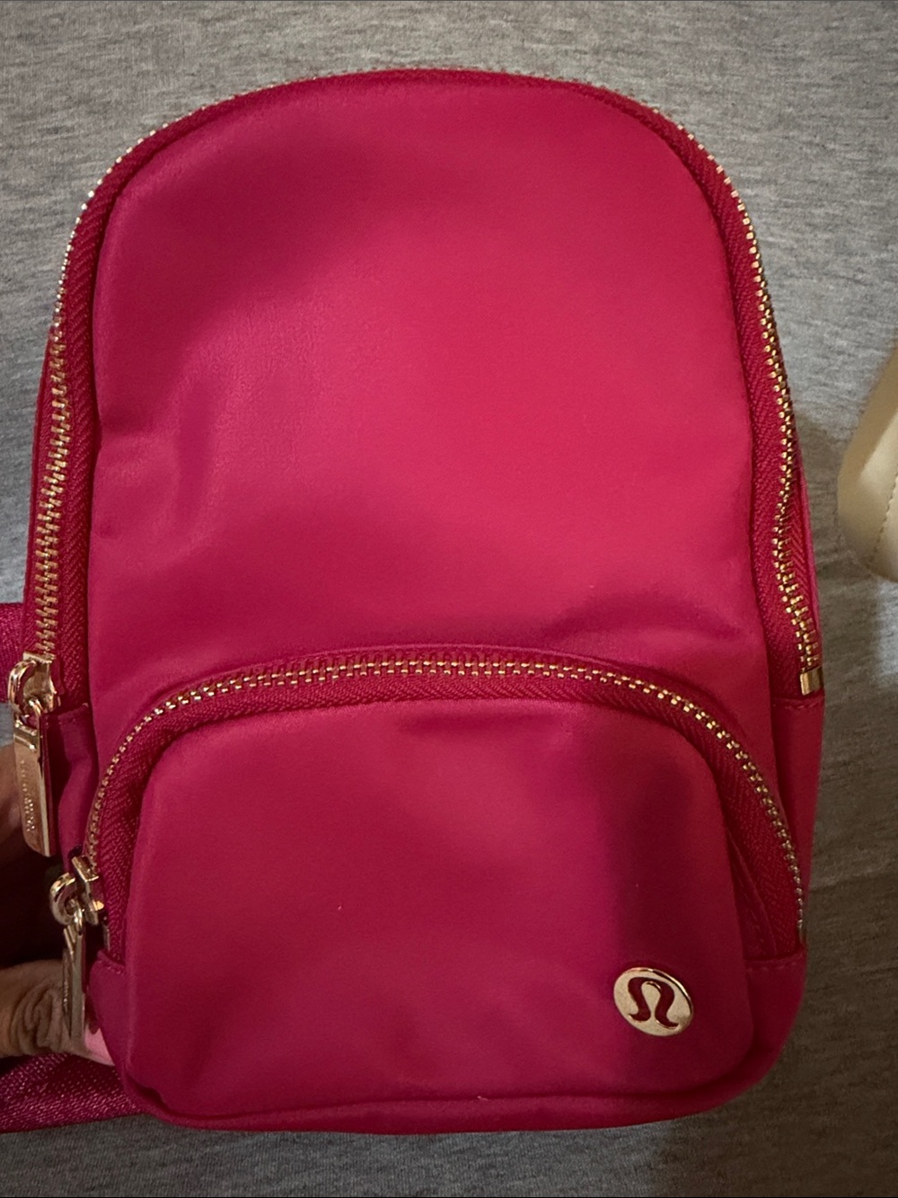 lululemon athletica Hot Pink Crossbody Pouch with Gold Hardware